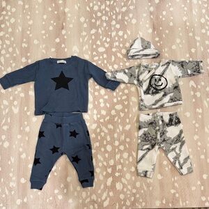 Little Mish Baby Bundle 3M | Star Waffle Set + Marble Tie Dye Set w/ Hat
